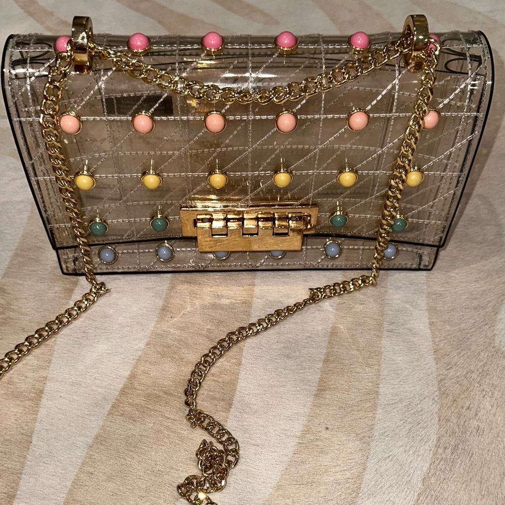 Zac Posen Clear Studded Shoulder Bag